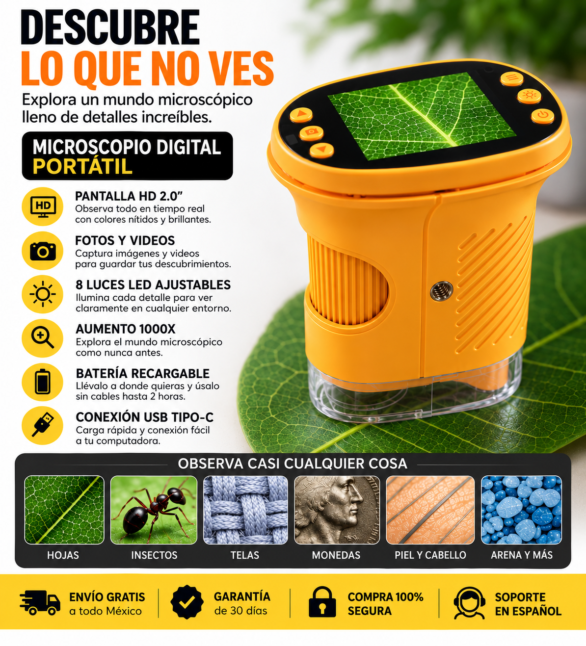 Rechargeable Portable Digital Microscope