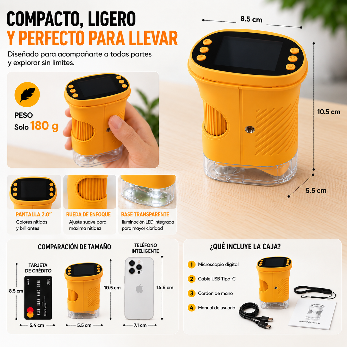 Rechargeable Portable Digital Microscope